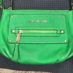 Michael Kors Kelly Green Leather Crossbody Bag